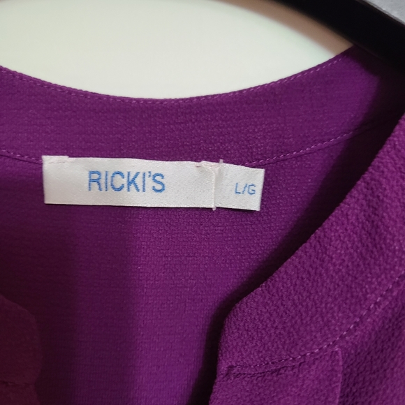 L Rickis purple blouse sleeveless top v neck - Picture 3 of 6